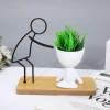 Simple and creative abstract parent-child series succulents, green plants, ironwork, plastic flower POTS, gift set and decorative items Specification image